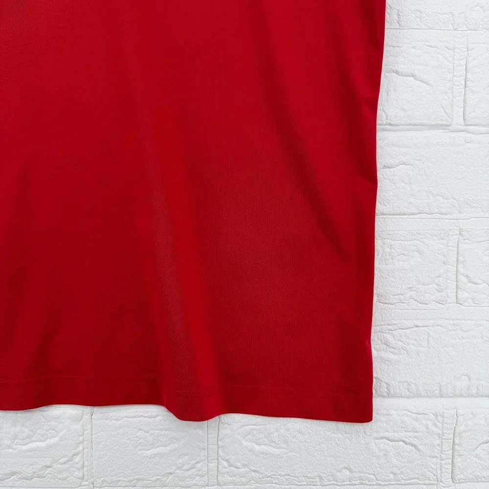 L.L. Bean Polo Shirt Mens XL Red Performance Zipper Pocket Short Sleeve Golf